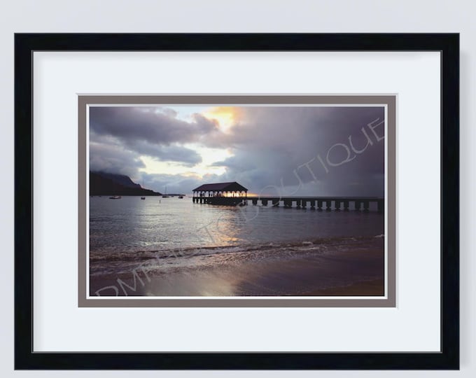 Hanalei Bay Print, Beach Print, Sunset Photo, Beach Photography, Coastal Living Decor, Beach Decor, Coastal Landscape, Hanalei Bay, Kauai