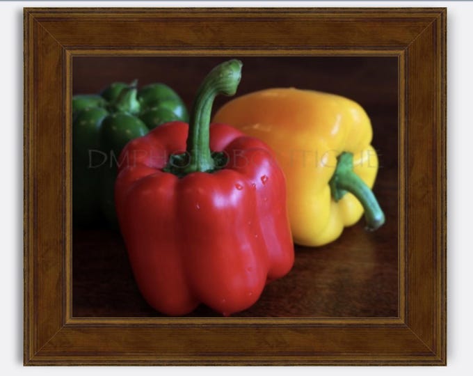Vegetable Print, Kitchen Decor, Vegetable Photo, Kitchen Print, Vegetable Print, Vegetable Canvas, Wall Decor, Red Pepper, Rustic Kitchen