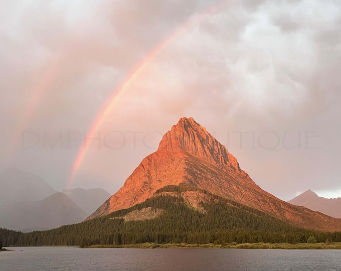 Double Rainbow Over Grinnell Point - Glacier National Park Print or Canvas