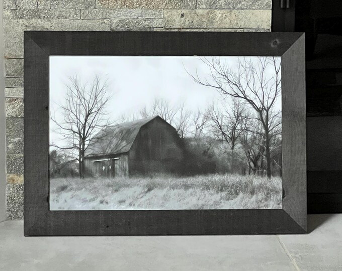 Black and White Barn Print, Barn Landscape, Rustic Barn Print, Rustic Barn Decor, Rustic Barn Art, Black and White Barn Photo, Barn Art,Barn