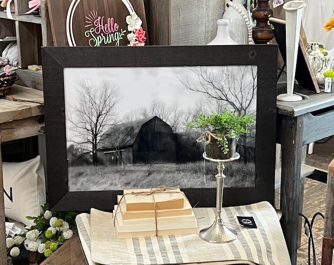 Black and White Barn Print, Barn Landscape, Rustic Barn Print, Rustic Barn Decor, Rustic Barn Art, Black and White Barn Photo, Barn Art,Barn