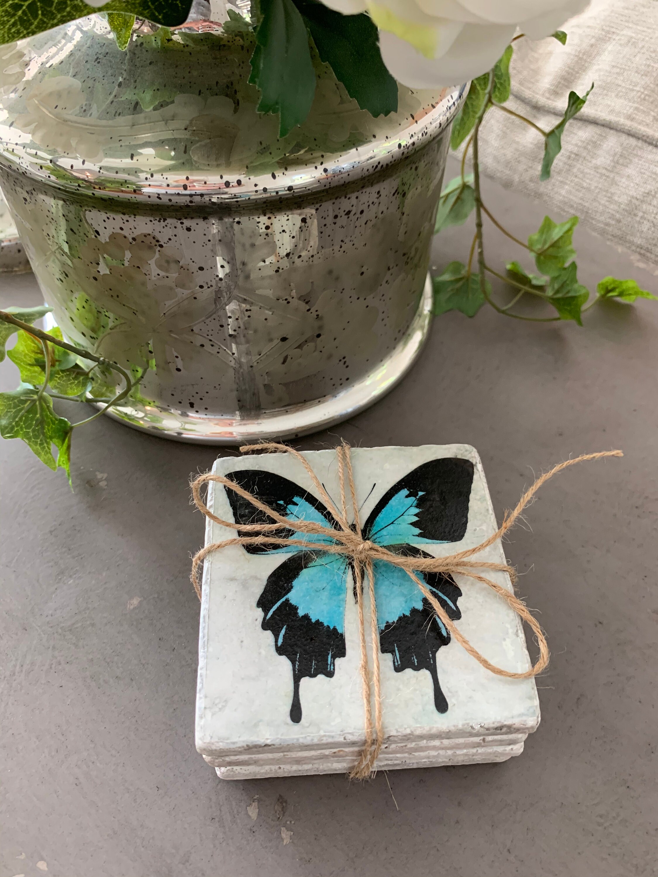 Butterfly Coasters Set of 4 Butterfly Coaster Set Etsy