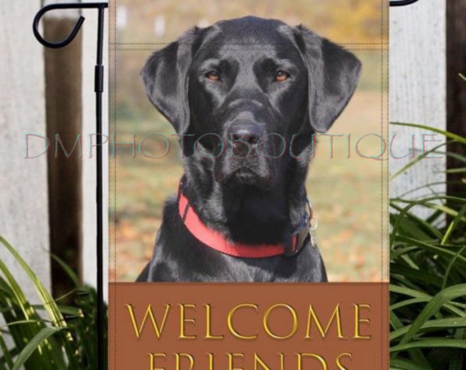 Labrador Retriever Fall Garden Flag, Labrador Retriever Garden Flag, Black Lab Garden Flag, Lab Garden Flag. Labrador Garden Flag, Dog Flag