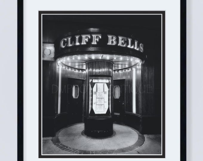 Cliff Bell's Black and White Print, Cliff Bell's Print, Detroit Print, Detroit Photography, Detroit Art, Jazz Bar Print, Bar Print,Jazz Club