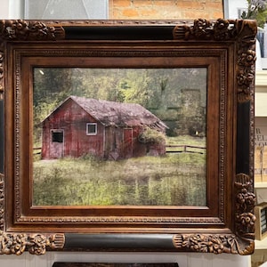 Red Barn Print, Red Barn Canvas, Country Decor, Farmhouse Decor, Fixer Upper Decor, Farmhouse Landscape, Fixer Upper Inspired, Red Barn