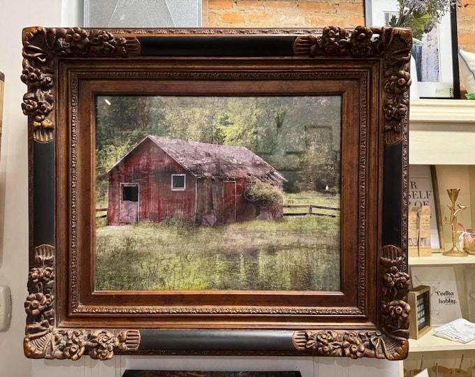 Red Barn Print, Red Barn Canvas, Country Decor, Farmhouse Decor, Fixer Upper Decor, Farmhouse Landscape, Fixer Upper Inspired, Red Barn