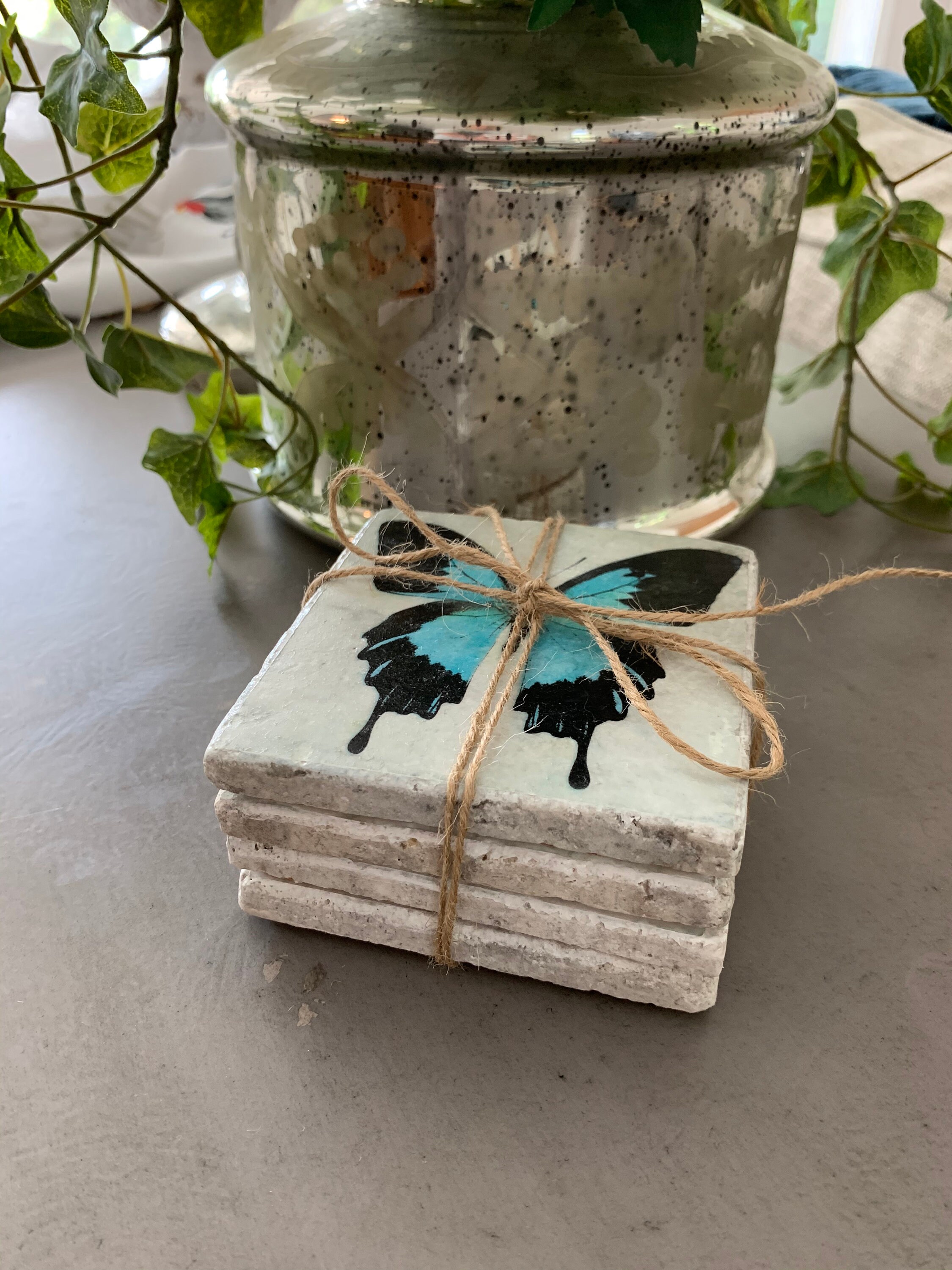 Butterfly Coasters Set of 4 Butterfly Coaster Set Etsy