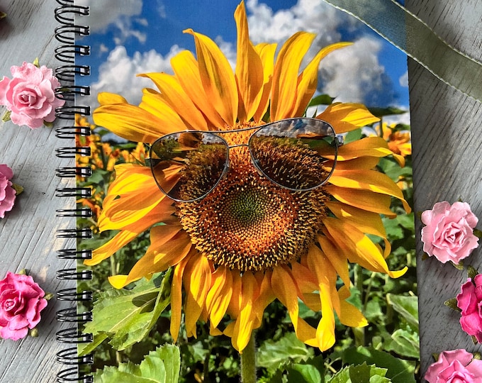 Sunflower Notebook, Sunflower Journal, Cute Notebook, Back To School, School Supplies, Flower Notebook, Flower Journal, Funny Notebook