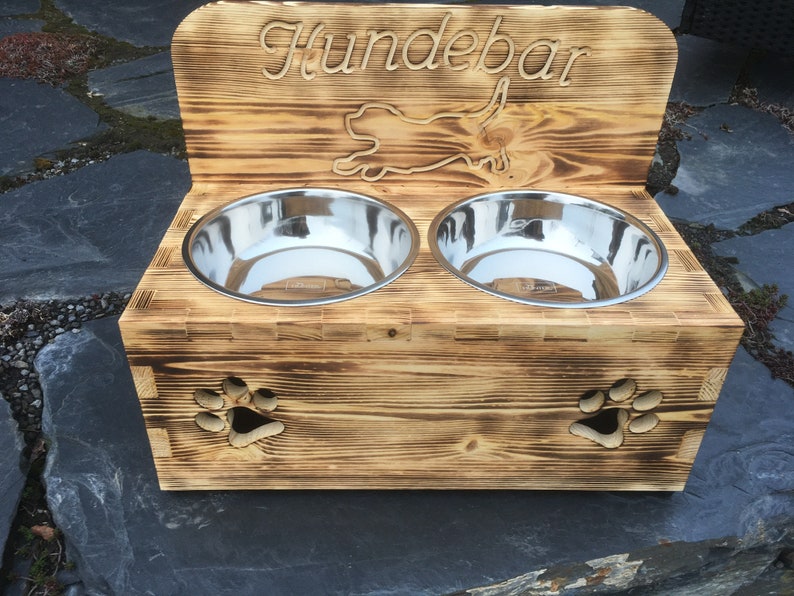 Hundebar XXL 2x1600mL Futterstation Futterbar Futternapf Napf Etsy