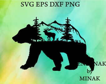 Free Free 184 Mountain Bear Svg SVG PNG EPS DXF File