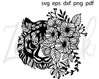 Download White Tiger Mandala Etsy