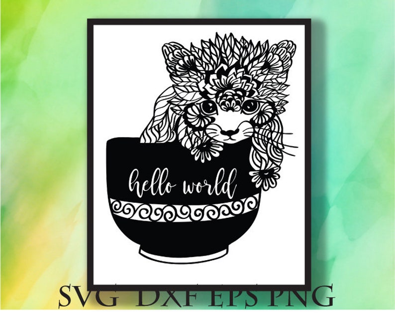 Kitten Face Svg Cat Mandala Svg Zentangle Cat Cat Svg Design Cat Svg For Tshirt Cat Tote Bag Svg Animal Mandala Cat Outline For Cricut Craft Supplies Tools Paper Party
