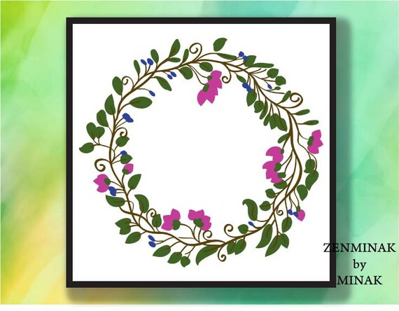 Download Free Floral Wreath Svg Easter Svg Spring Svg Monogram Frame Svg Etsy SVG Cut Files