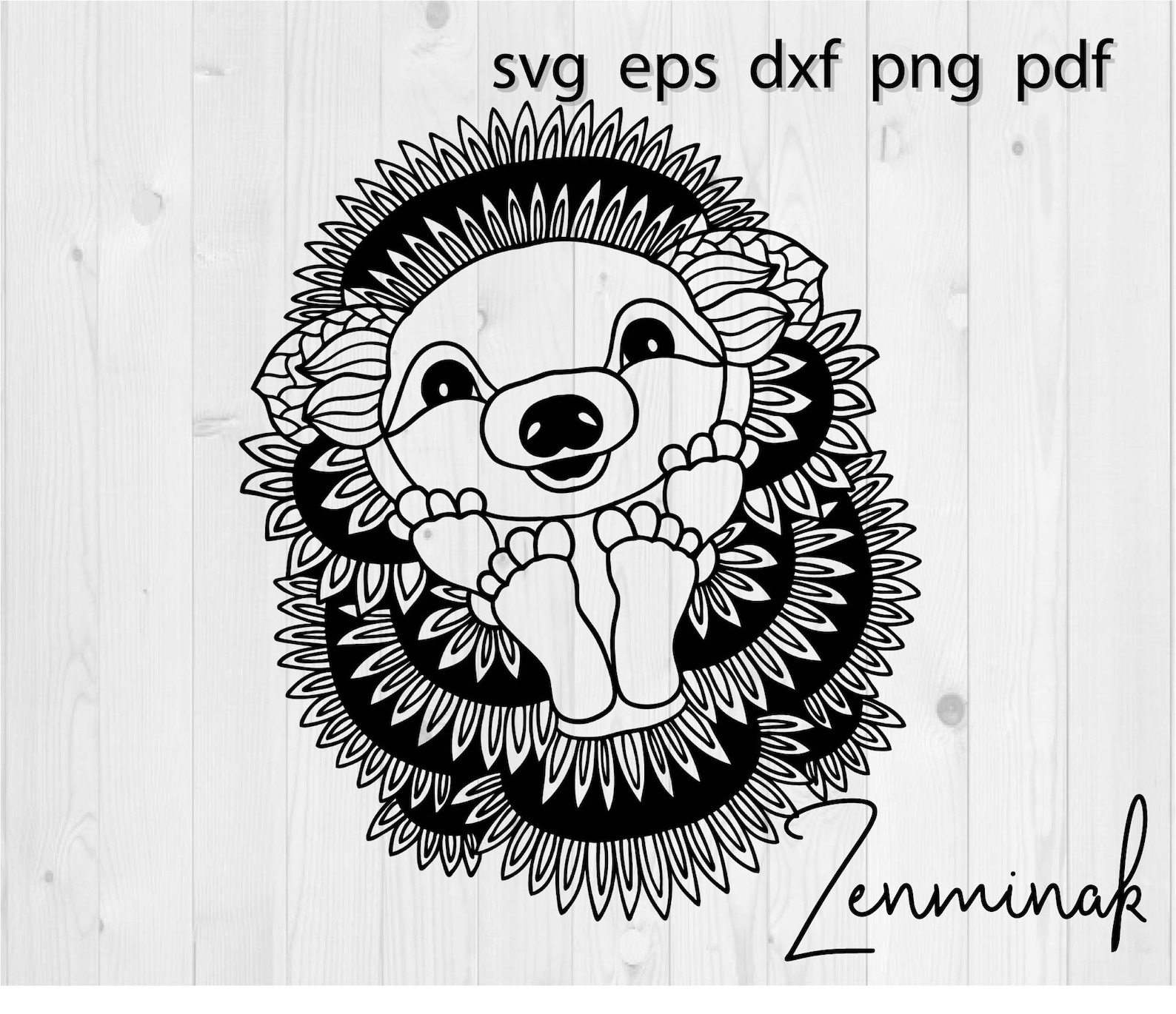 Download Porcupine svg Hedgehog svg floral animal mandala cut files | Etsy
