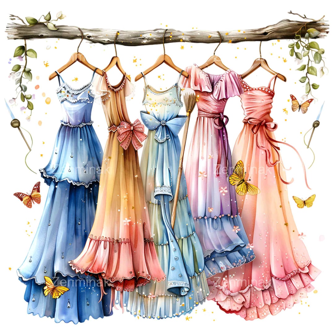fairy dress clipart 16 PNG Fairy Dress Clipart, Watercolor Gown Fashion Illustration Wedding