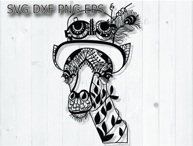 Download Giraffe svg top hat svg steampunk svg funny svg files for ...