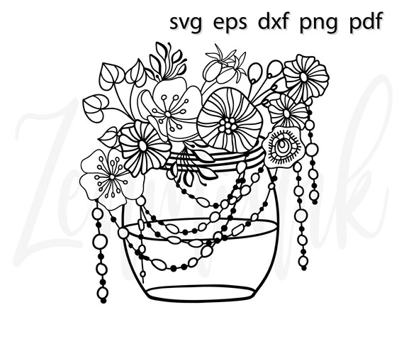 Download Flower Mason Jar Svg Floral Crystal Mother Day Spring Glass Etsy