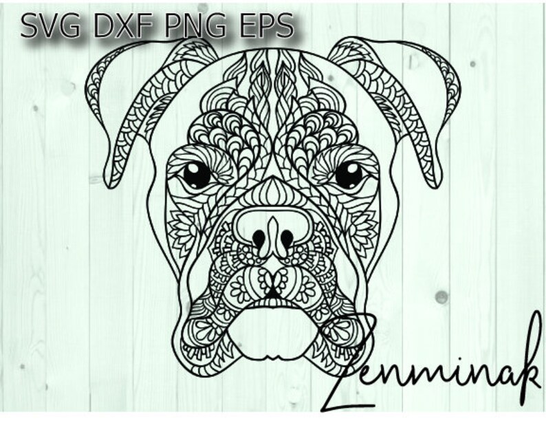 Download Boxer svg / Boxer dog svg / dog face svg / dog mandala svg ...