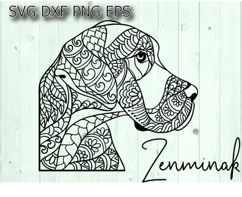 Download Great Dane svg / dog mandala svg / dog face svg | Etsy