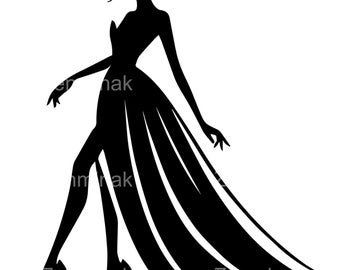 8 SVG Elegant Woman SVG Cut File  Fashion Silhouette in Flowing Gown With  Heels  Cricut Clipart for Glam Shirts & Crafts - Etsy Ireland