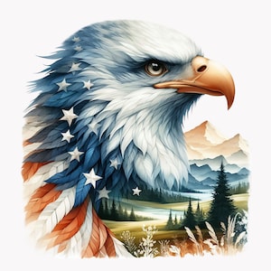 10 patriottische zeearend png-illustraties, Amerikaanse vlag adelaar illustratie, majestueuze dieren in het wild digitaal ontwerp