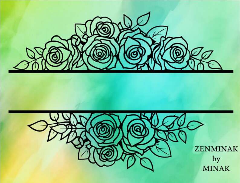 Download Rose svg family name svg monogram frame svg floral svg | Etsy