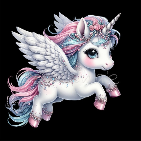 10 PNG 空飛ぶユニコーンのクリップアート、翼のあるファンタジー馬の