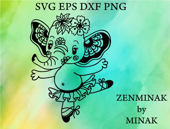 Download Ballerina Svg Baby Elephant Mandala Svg Dance Studio Svg Etsy