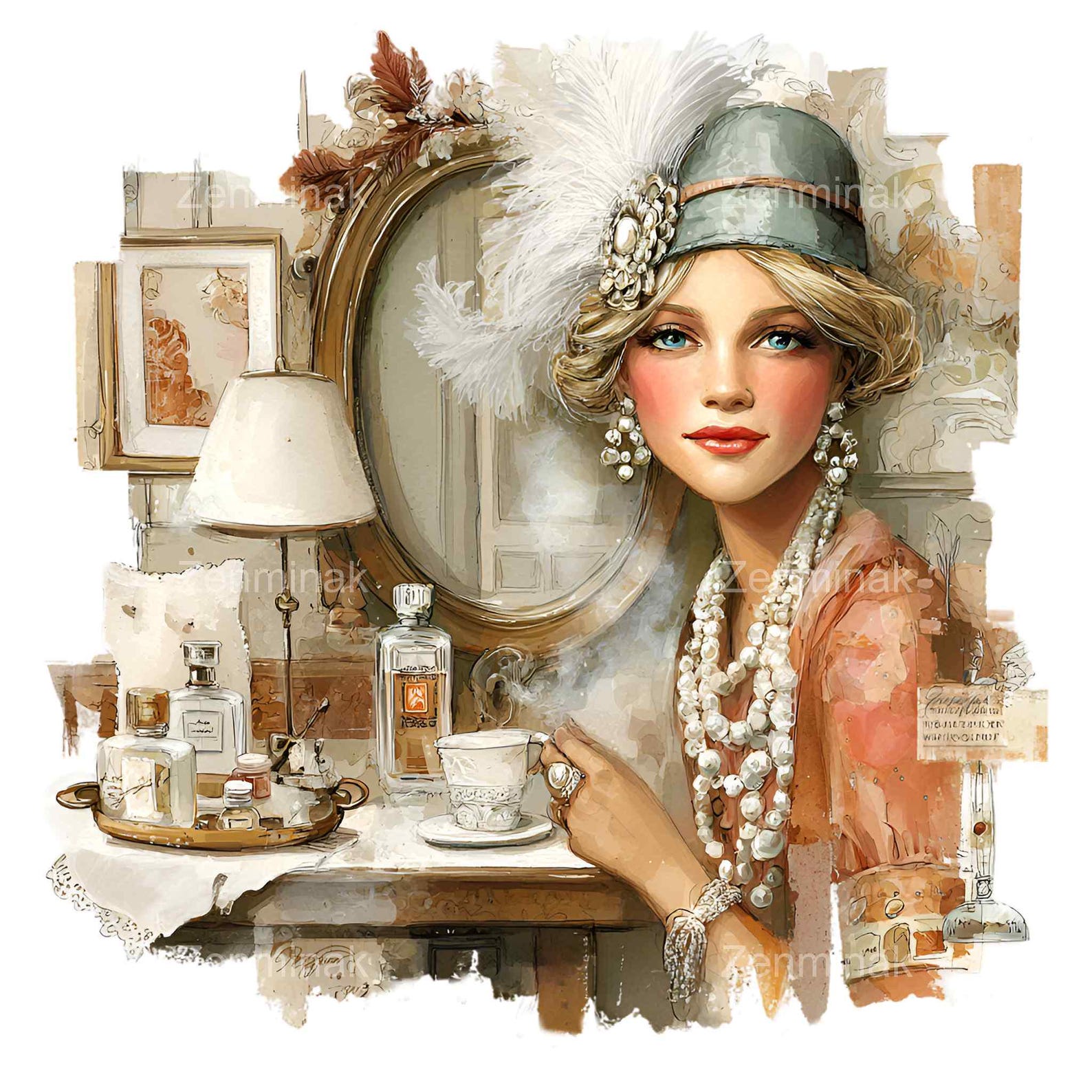 15 PNG Flapper Girl Clipart, 1920s Art Deco Sublimation Design - Etsy UK