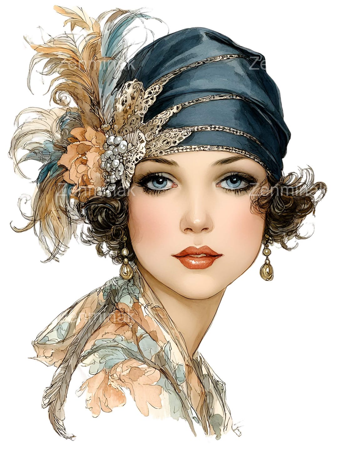 15 PNG 1920s Vintage Flapper Woman Portrait, Retro Lady Clipart - Etsy