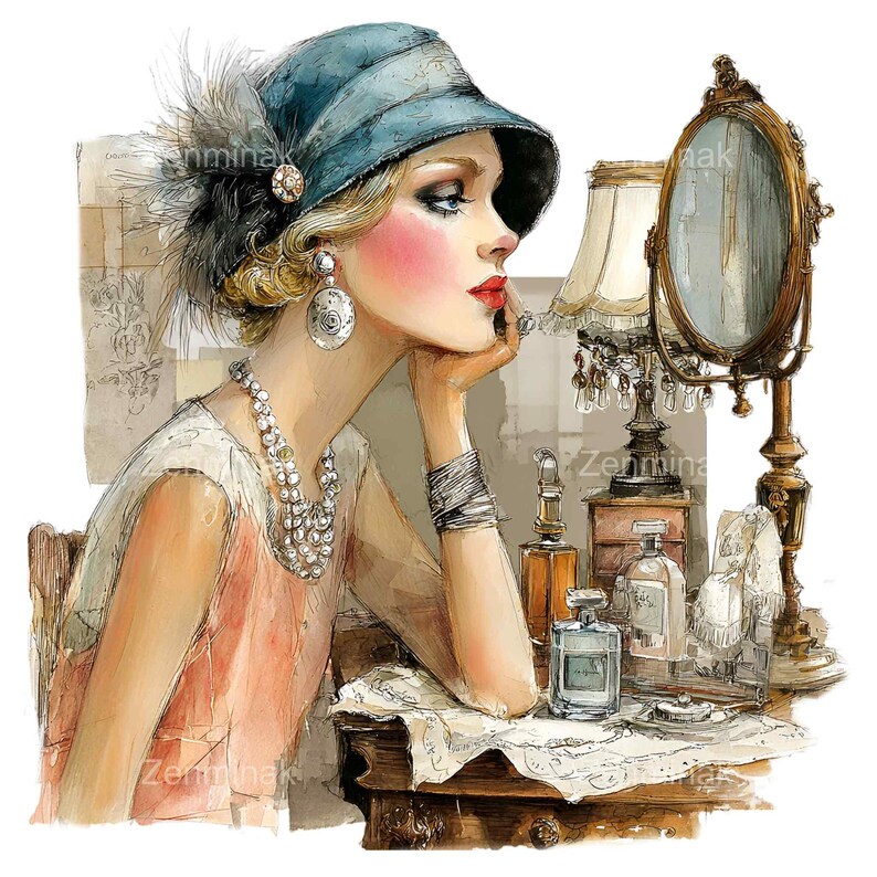 15 PNG Flapper Girl Clipart, 1920s Art Deco Sublimation Design - Etsy