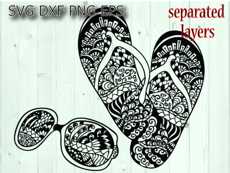 Download Mandala Flip Flop Svg Glasses Summer Sandals Beach Wedding Etsy