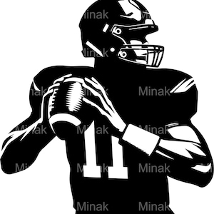 8 file SVG di football americano, silhouette di uomo che tiene la palla, design sportivo per Cricut, magliette e artigianato