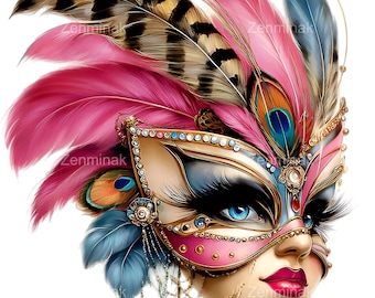 14 PNG Maschera di Carnevale Clipart, Piume Carnevale Lusso