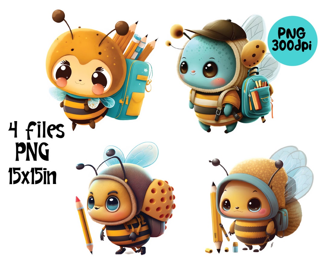 Baby Bee Clipart Back to School Student PNG - Etsy