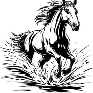 4 SVG di cavallo al galoppo, silhouette di stallone in corsa, design digitale di cavallo selvaggio per Cricut e artigianato fai da te