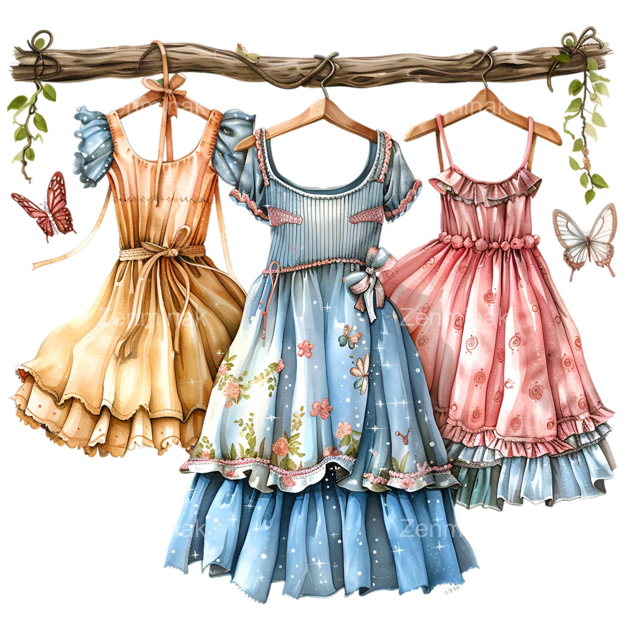 fairy dress png Pretty Fairy Dress Clipart Bundle