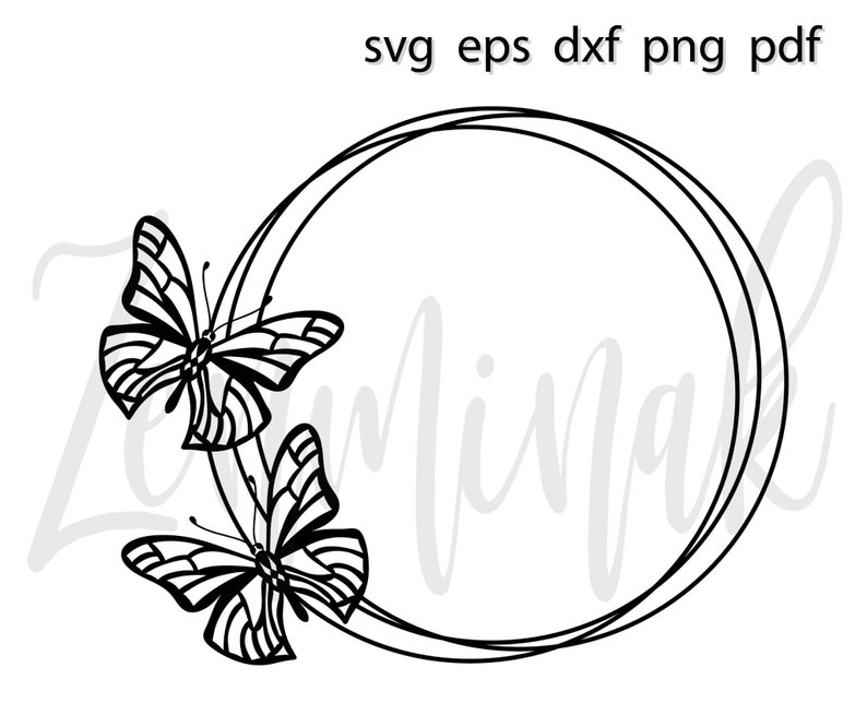 Download Butterfly wreath svg butterfly circle svg scribble frame ...