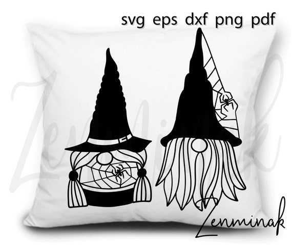 Download Halloween Gnome Svg Dxf Couple Witch Spider Hat Cut Etsy