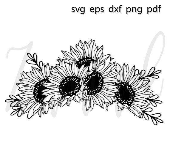 photo Simple Flower Crown Svg sunflower headband svg sunflower crown wreath swag svg vector etsy