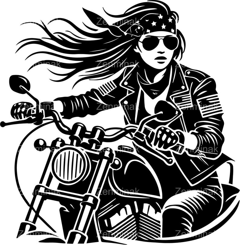 Lady Motorcycle Rider Svg 4 SVG Biker Woman – Motorcycle Girl Clipart - Etsy