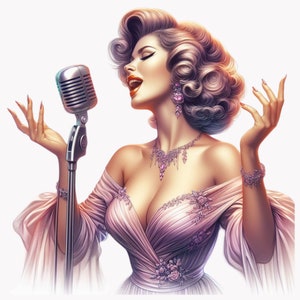 Imágenes prediseñadas de mujer cantante, imágenes prediseñadas de música, imágenes prediseñadas de mujeres divertidas, amor, pasión