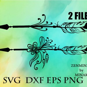 Floral arrow svg png vector cut file | Etsy