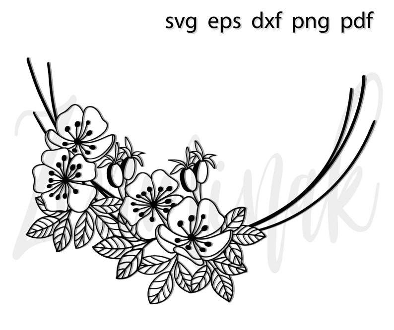 Download Wild Roses Svg Half Wreath Svg Floral Arrangement Svg Vector Etsy