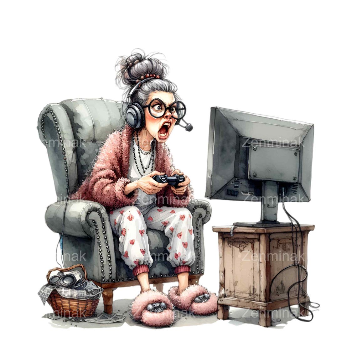 14 PNG Funny Gamer Grandma PNG Clipart – Elderly Lady Playing Video ...