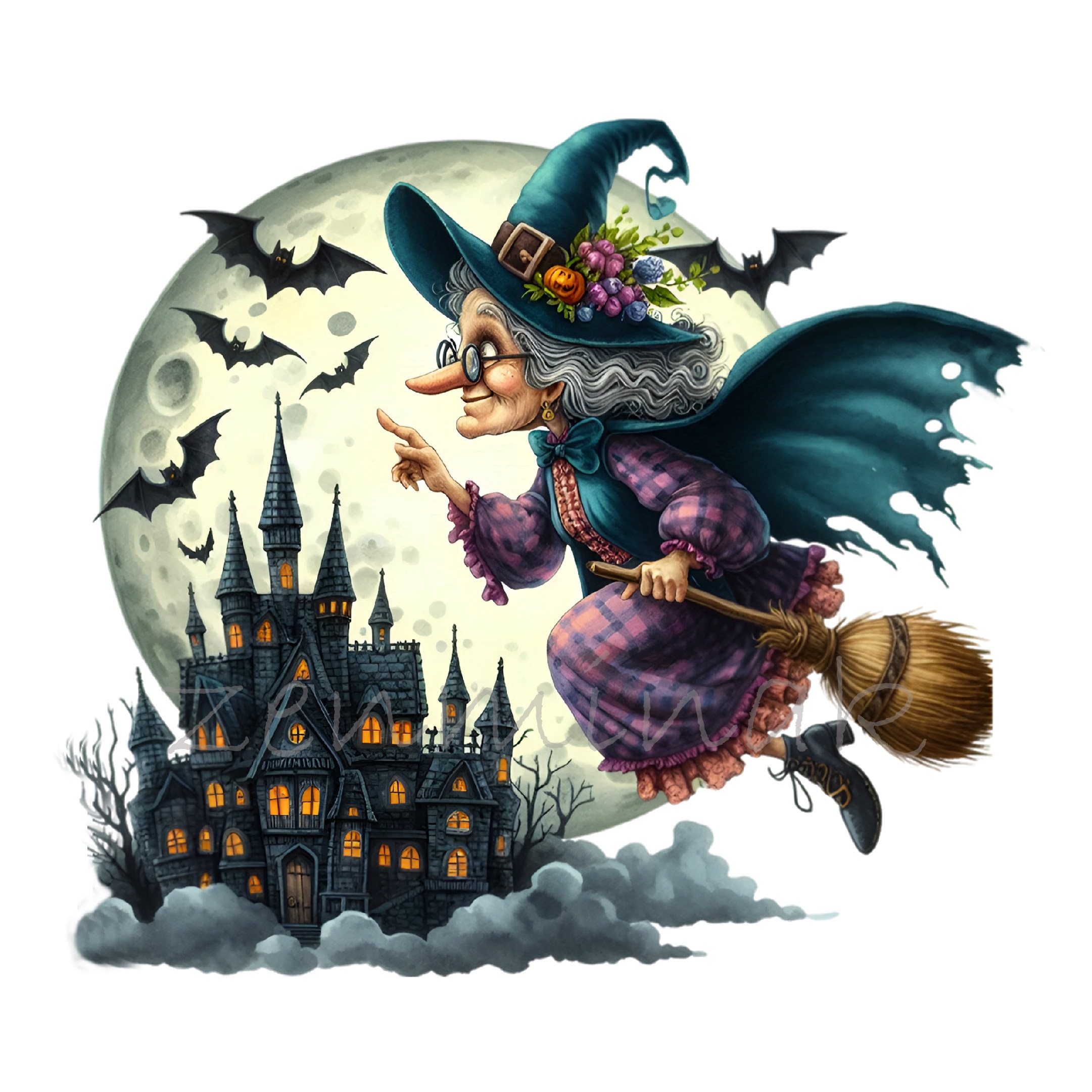 12 Flying Witch PNG Clipart With Full Moon and Haunted Castle, Halloween  Bats Illustration, Spooky Night Art - Etsy New Zealand, image size:2161x2161