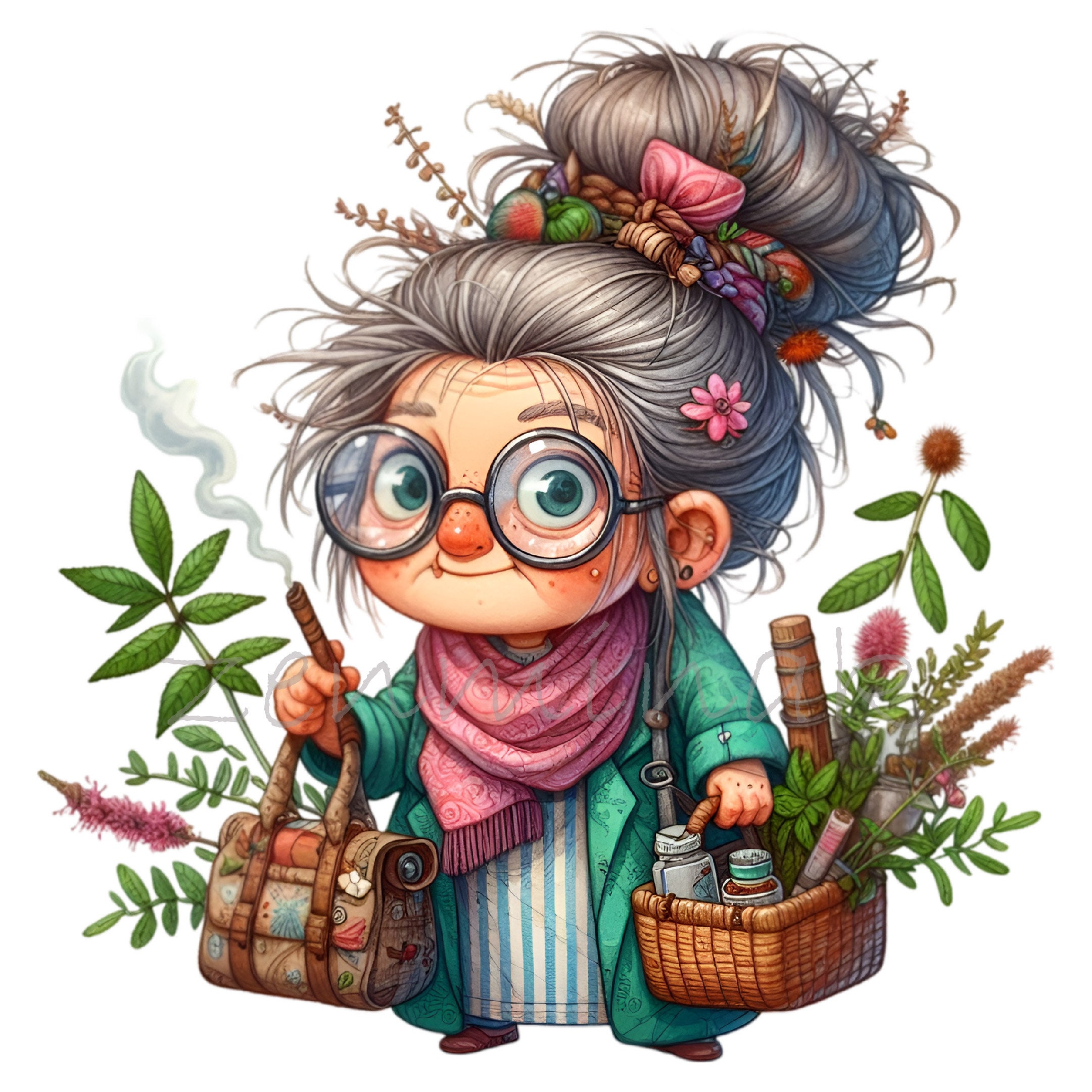 14 PNG Herbalist Grandma Clipart, Gardening Lady - Etsy