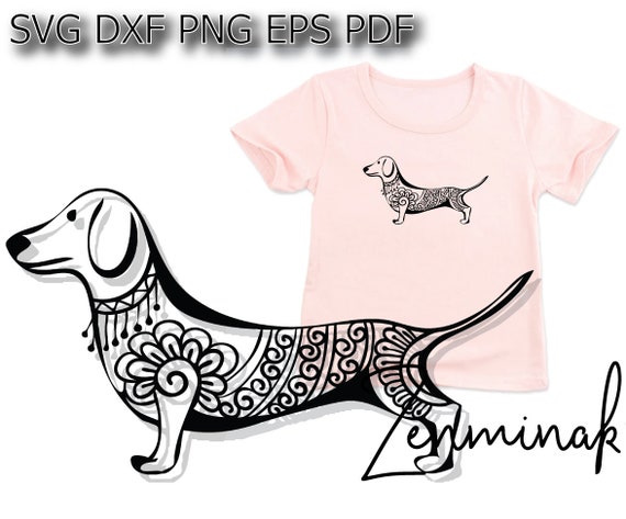 Download Dachshund Shirt Svg Wiener Dog Mandala Zentangle Puppy Doxie Etsy