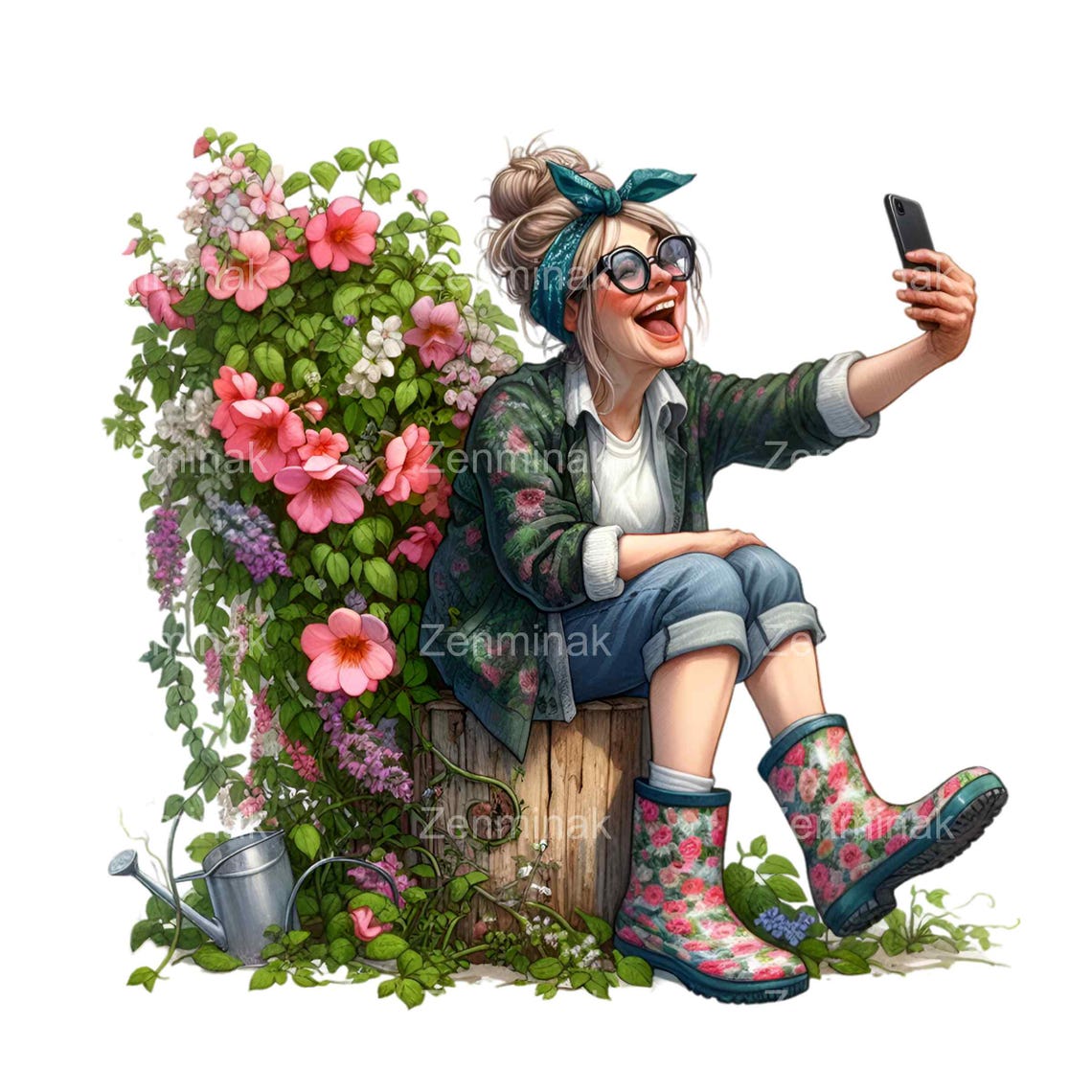 15 PNG Funny Gardening Lady PNG Clipart – Woman With Flowers Taking ...