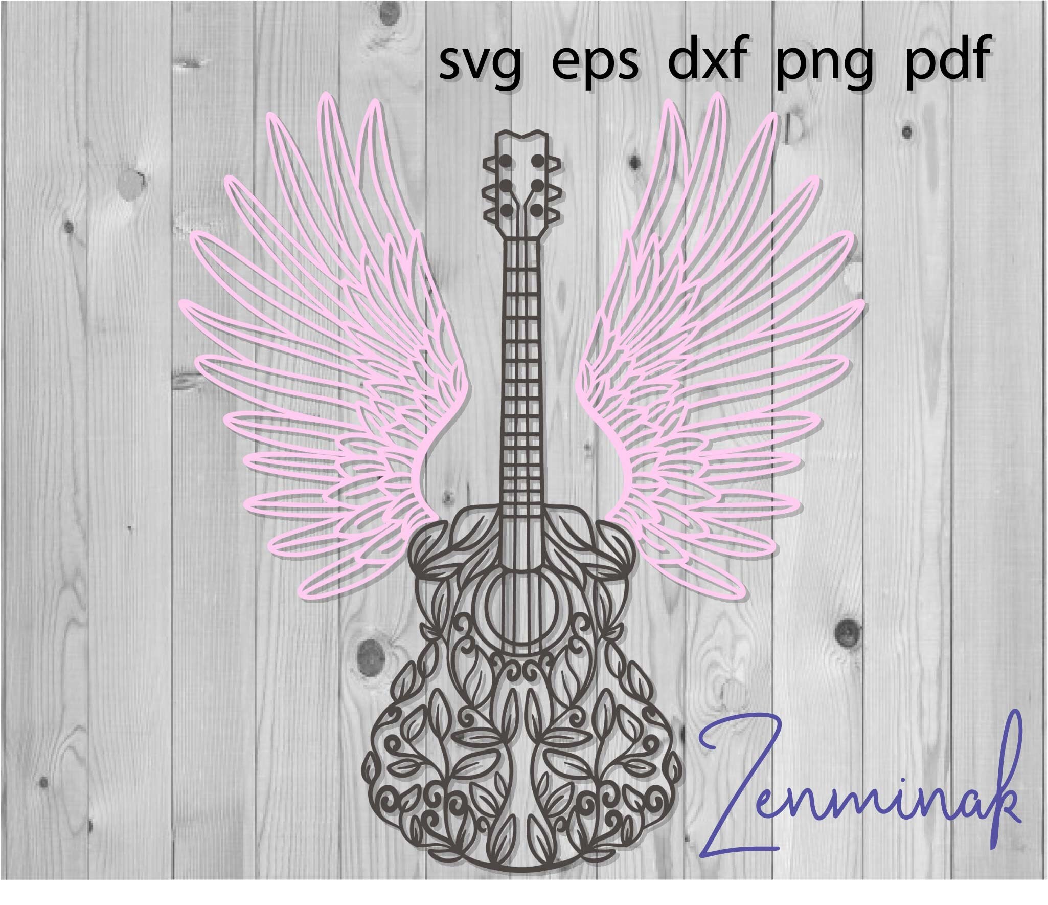 Download Acoustic Guitar svg guitar mandala svg floral guitar svg ...